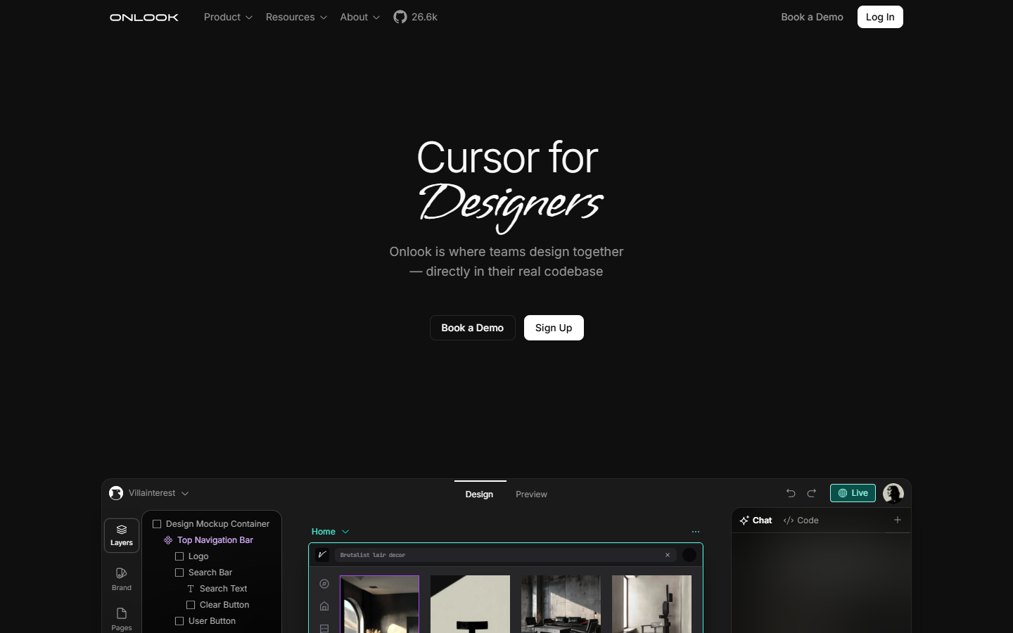 Onlook homepage