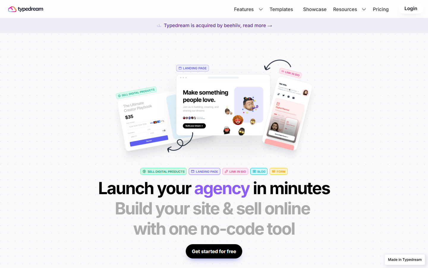 Typedream homepage